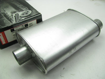 Rumble R27715 Turbo Muffler 2-1/2'' Offset Inlet, 2-1/2'' Center Outlet, 18.5 Long