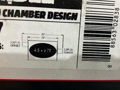 Rumble R27717 Exhaust Turbo Muffler, 2-1/4'' Offset In, 2-1/4'' Center Out, 25'' L.