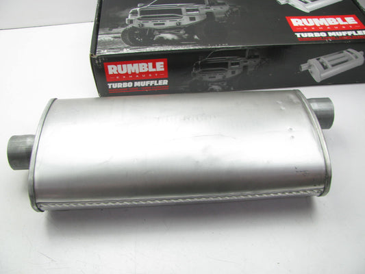 Rumble R27718 Performance Muffler, 2.5'' Center Inlet, 2.5'' Offset Outlet, 25'' L