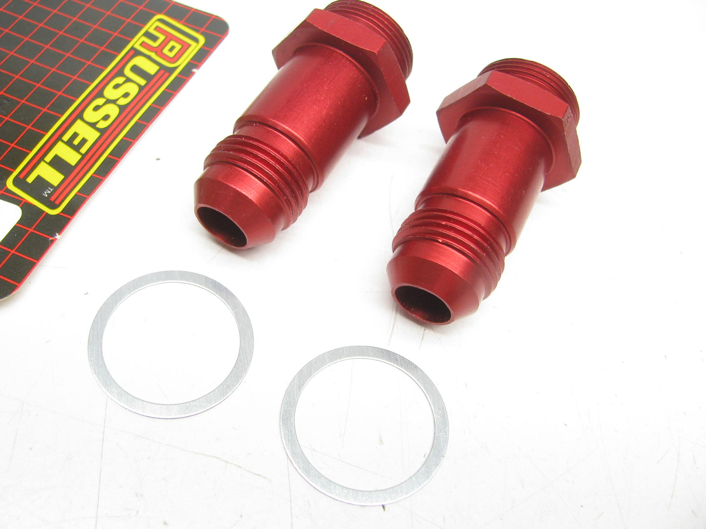 (2) Russell Performance 4021 #8 Male Dual Feed Fuel Fitting For Holley