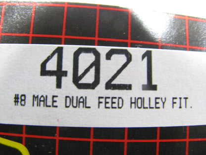 (2) Russell Performance 4021 #8 Male Dual Feed Fuel Fitting For Holley