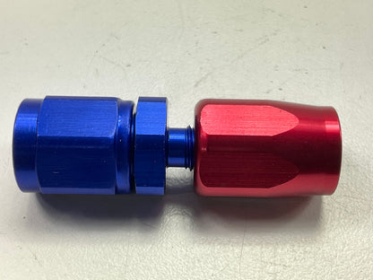 Russell 610010 Red/Blue Anodized Aluminum -4AN Straight Hose End