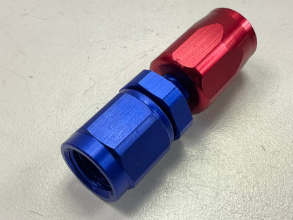 Russell 610010 Red/Blue Anodized Aluminum -4AN Straight Hose End