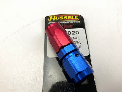Russell 610020 Red/Blue Anodized Aluminum -6AN Straight Hose End