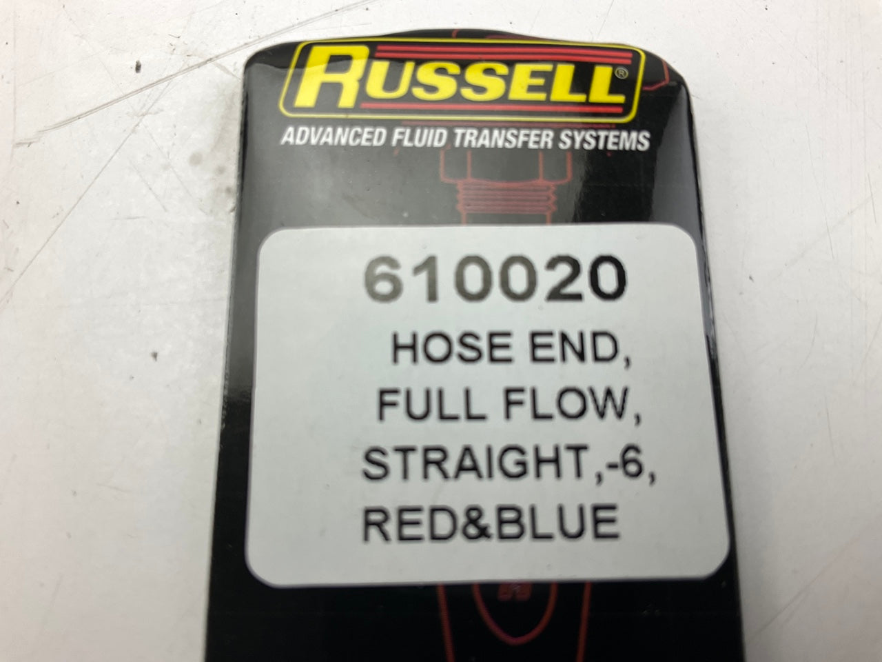 Russell 610020 Red/Blue Anodized Aluminum -6AN Straight Hose End