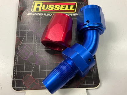 Russell 610110 10AN ProClassic Swivel 45 Degree Hose End With Red/Blue Finish