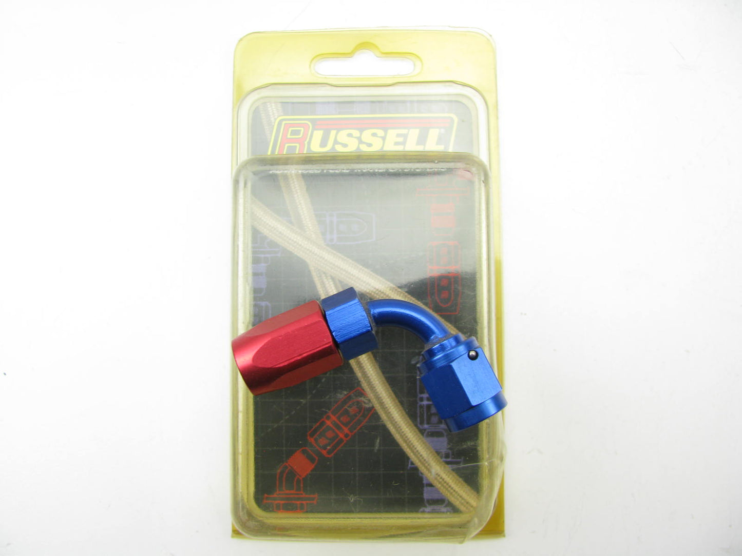 Russell 610150 Hose End Full Flow 90 Deg -4 AN Hose To Female -4 AN RED / BLUE
