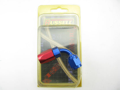 Russell 610150 Hose End Full Flow 90 Deg -4 AN Hose To Female -4 AN RED / BLUE