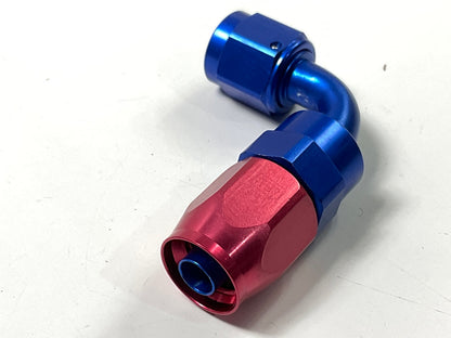 Russell 610160 Red / Blue Anodized Aluminum -6AN 90-Degree Hose End