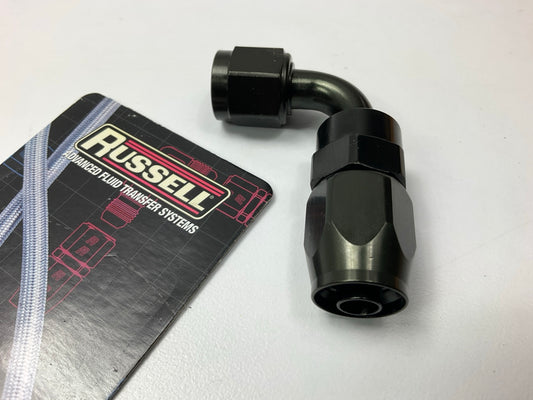 Russell 610165 6AN ProClassic Swivel 90 Degree Hose End W/ Black Finish Fitting