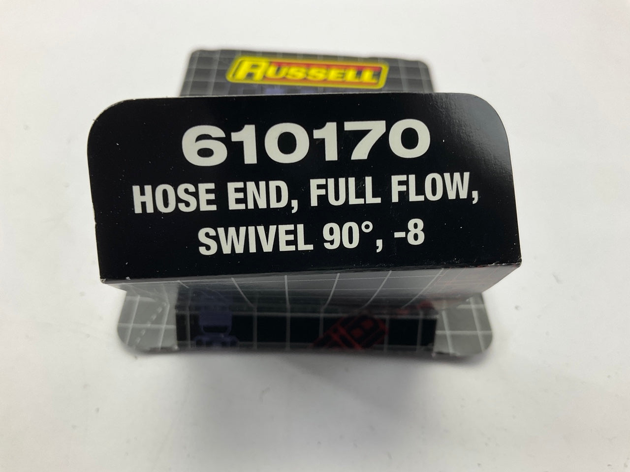 Russell 610170 Red / Blue Anodized Aluminum -8AN 90-Degree Hose End Fitting