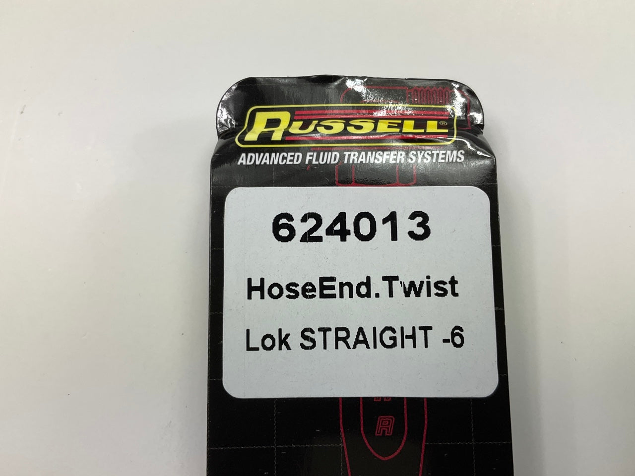 Russell 624013 6AN Twist-Lok Straight Hose Ends With Black Finish