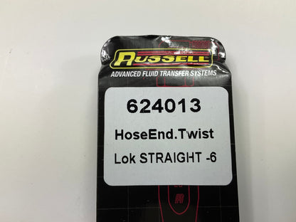 Russell 624013 6AN Twist-Lok Straight Hose Ends With Black Finish
