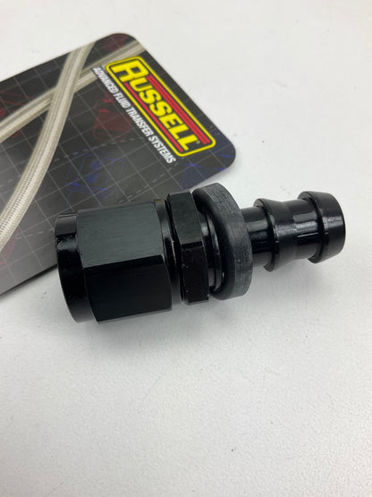 Russell 624023 Twist-Lok Black 8-AN Straight Hose End, Black