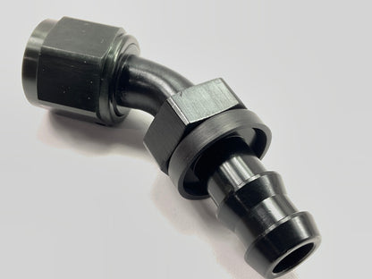 Russell 624093 Black -8AN 45 Degree Twist-Lok Hose End