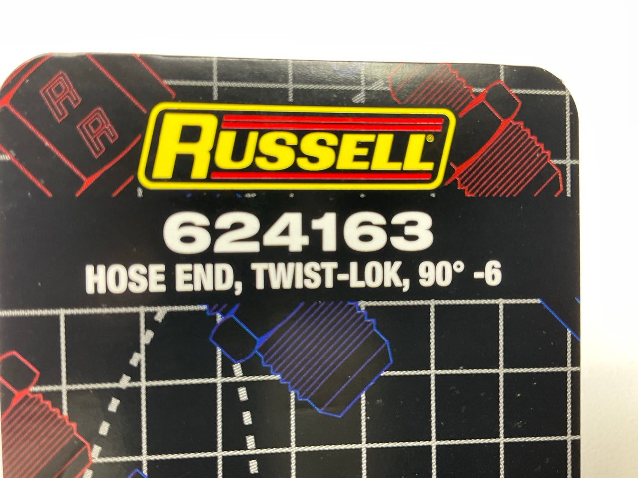 Russell 624163 6AN Twist-Lok 90 Degree Hose End Fitting With Black Finish