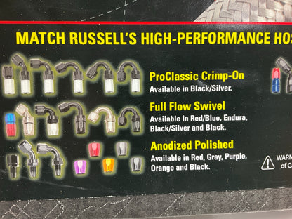 3 FEET - Russell 632100 ProClassic Stainless Steel Braided Hose, 8AN