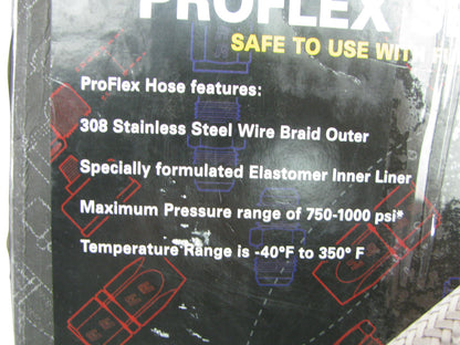 6 FEET - Russell 632110 Braided Stainless Steel -8 AN Hose