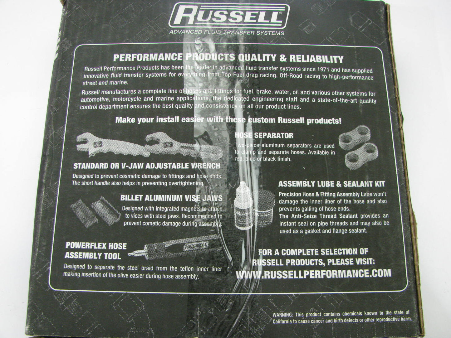 6 FEET - Russell 632110 Braided Stainless Steel -8 AN Hose