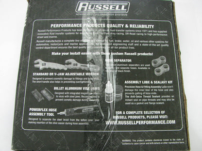 6 FEET - Russell 632110 Braided Stainless Steel -8 AN Hose