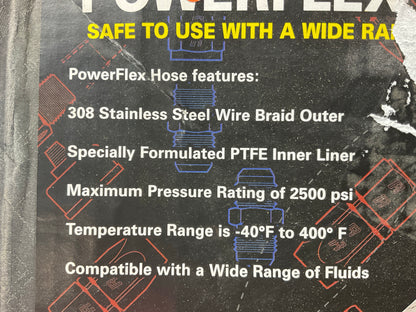 RUSSELL 632600 Powerflex Stainless Steel -6AN Power Steering Hose - 3 Feet
