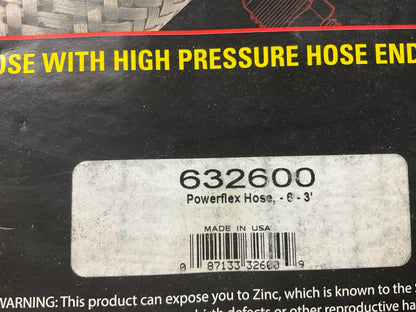 RUSSELL 632600 Powerflex Stainless Steel -6AN Power Steering Hose - 3 Feet