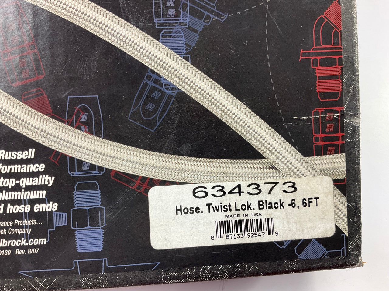 6 FEET - Russell 634373 Black -6AN Twist-Lok Hose