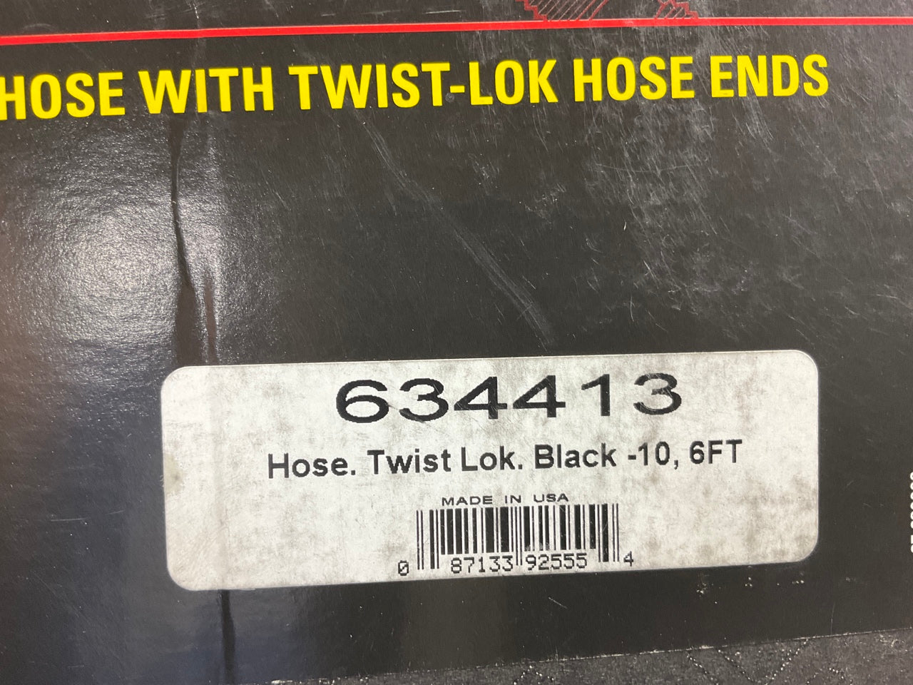 Russell 634413 10AN Twist-Lok Hose Black In Pre-Packaged 6 Foot Length