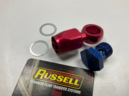 Russell 640230 -6AN Carburetor Banjo Adapter Fitting For Holley Single Feed Carb