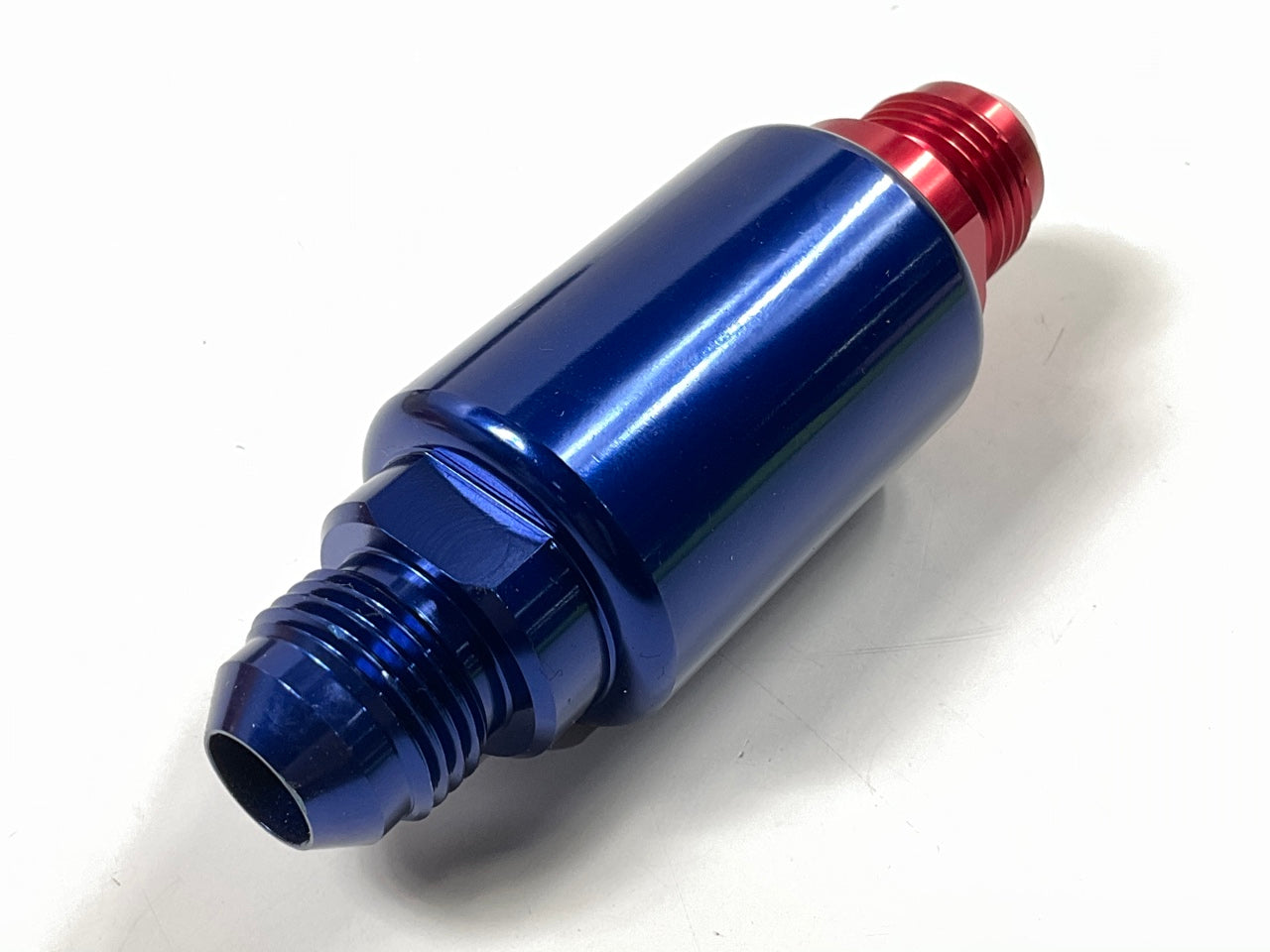 Russell 650100 Competition Fuel Filter AN8 -8 8AN #8 Male Inlet Outlet, Red Blue