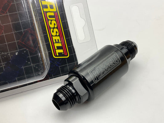 Russell 650103 Competition Fuel Filter 3.25'' Long, Black, -8AN X -8AN Male