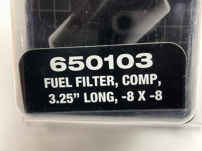 Russell 650103 Competition Fuel Filter 3.25'' Long, Black, -8AN X -8AN Male