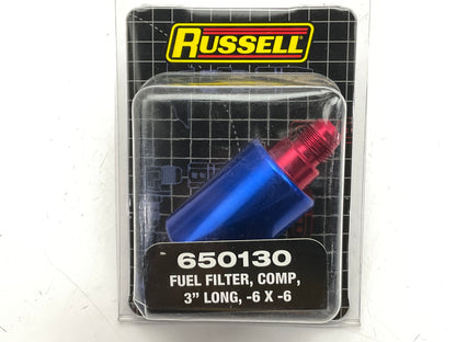 Russell 650130 Anodized Competition Fuel Filter, 3'' Long -6 X -6 Male