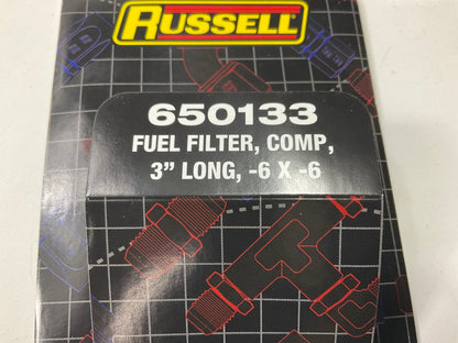 Russell 650133 3'' Length, 6AN Male Inlet / Outlet Fuel Filter With Black Finish