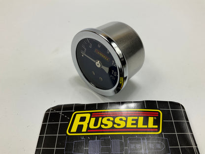Russell 650330 1-1/2 Inch Fuel Pressure Gauge, 0-15 PSI, 1/8'' NPT Male Inlet