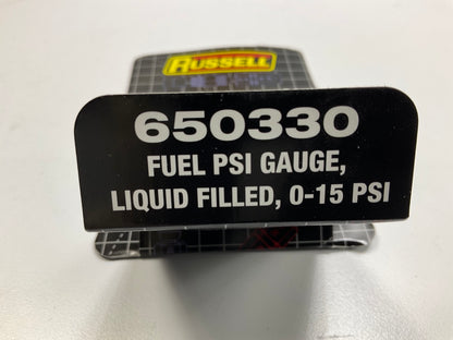 Russell 650330 1-1/2 Inch Fuel Pressure Gauge, 0-15 PSI, 1/8'' NPT Male Inlet