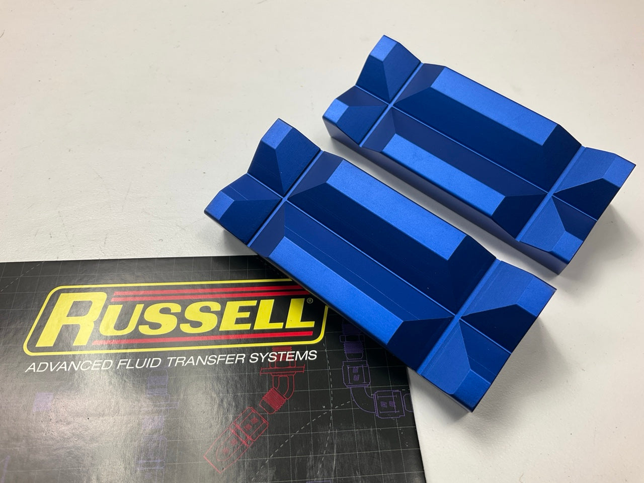 Russell 654420 Billet Aluminum Vice Jaws With Blue Anodized Finish