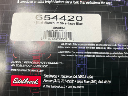 Russell 654420 Billet Aluminum Vice Jaws With Blue Anodized Finish