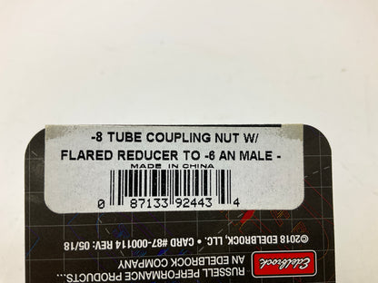 Russell 660023 8AN Female - 6AN Male B-Nut Flare Reducer Adapter Fitting Coupler