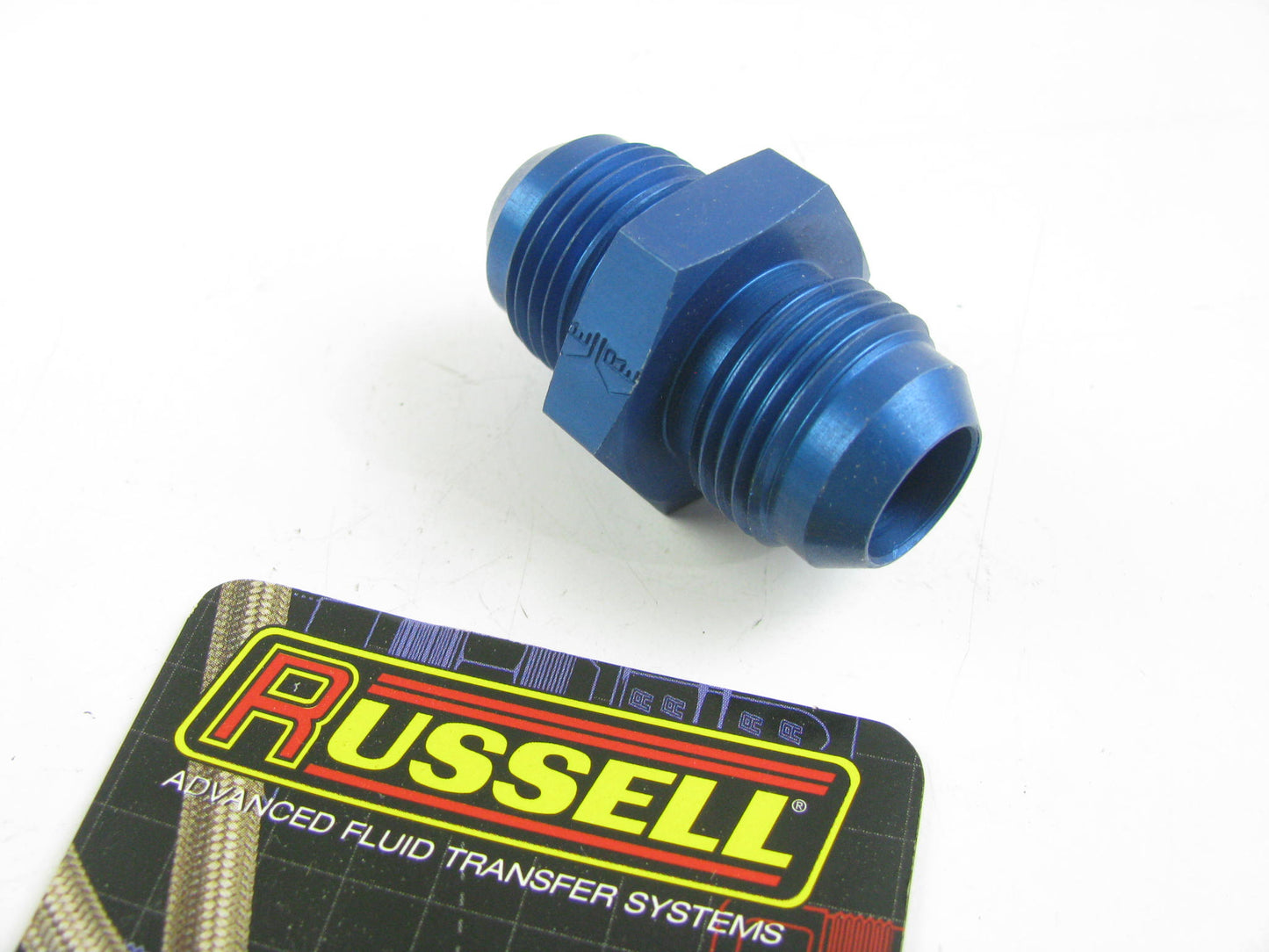 Russell 660370 Blue Anodized Aluminum -10AN Flare Union Adapter