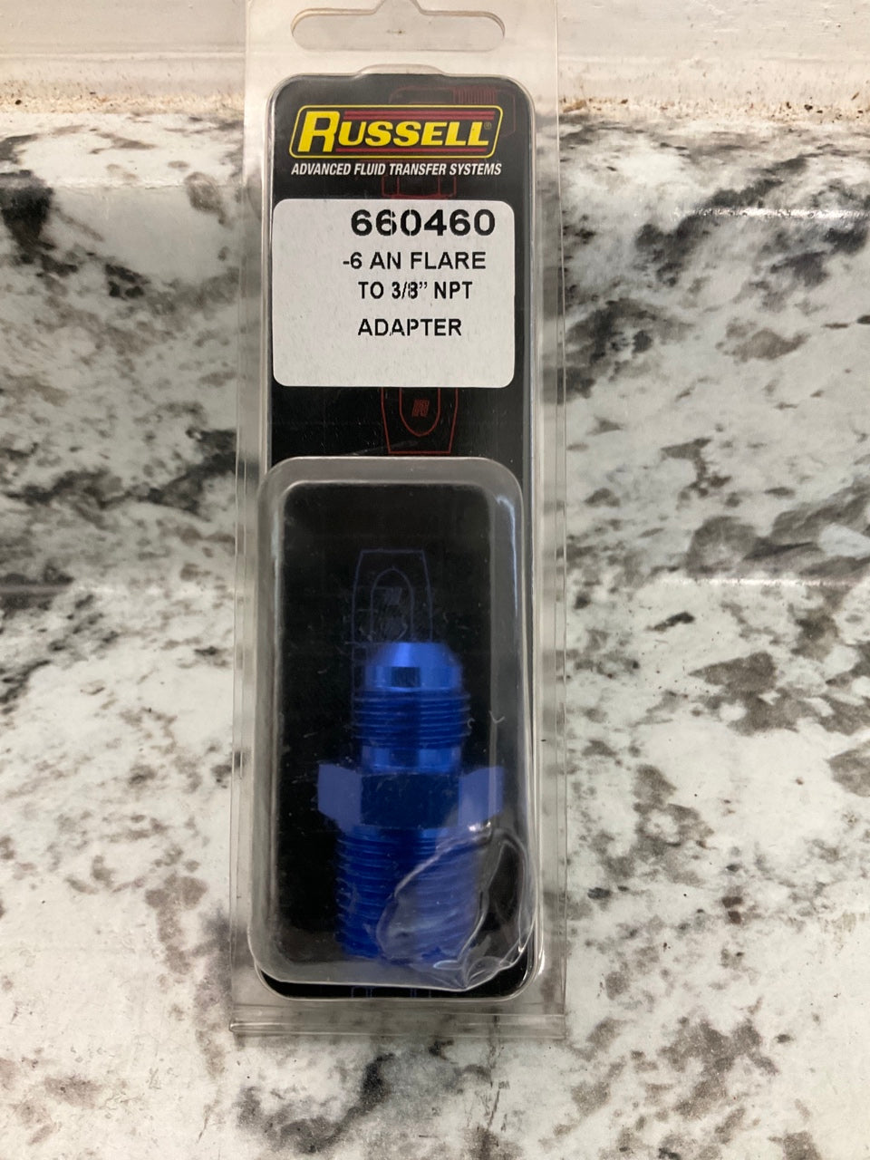 Russell 660460 Adapter Fitting Straight -6 AN Male To 3/8'' NPT Male Aluminum