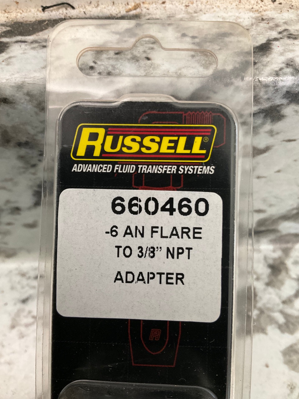 Russell 660460 Adapter Fitting Straight -6 AN Male To 3/8'' NPT Male Aluminum