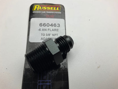 Russell 660463 6AN Flare X 3/8'' NPT Straight Adapter Fitting With Black Finish