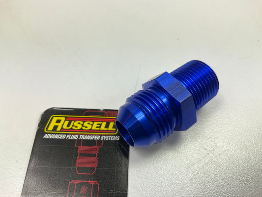 Russell 660480 -8AN Flare To 3/8'' NPT Pipe Straight Adapter, Blue