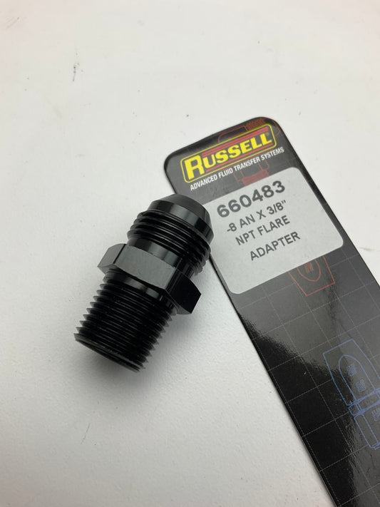 Russell 660483 Straight -8 AN Male To 3/8'' NPT Male Aluminum Fitting