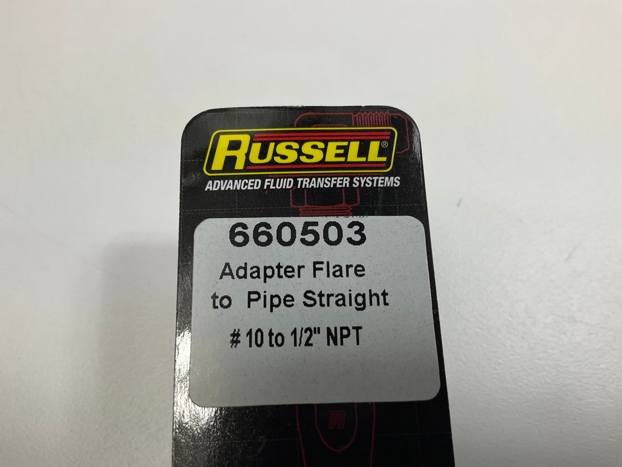 Russell 660503 10AN Straight Flare To 1/2'' Pipe Adapter Fitting W/ Black Finish