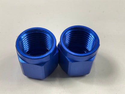 Russell 660570 6AN To 3/8'' Tube Nut Adapter Fitting With Blue Finish - Pair