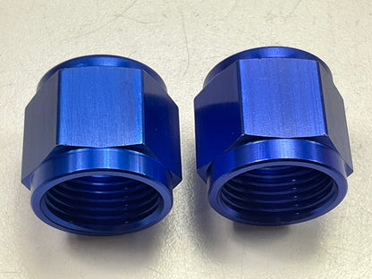 Russell 660580 Blue Anodized Aluminum -8AN X 1/2'' Tube Nut Fittings - Pack Of 2