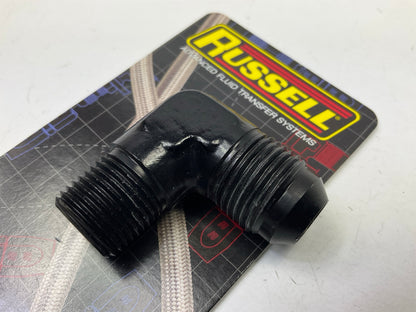 Russell 660863 8AN 90 Degree Flare To 3/8'' Pipe Adapter Fitting W/ Black Finish