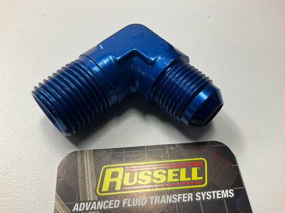 Russell 660870 Fuel Hose Fitting AN To NPT Adapter Blue -08AN To 1/2'' NPT Male